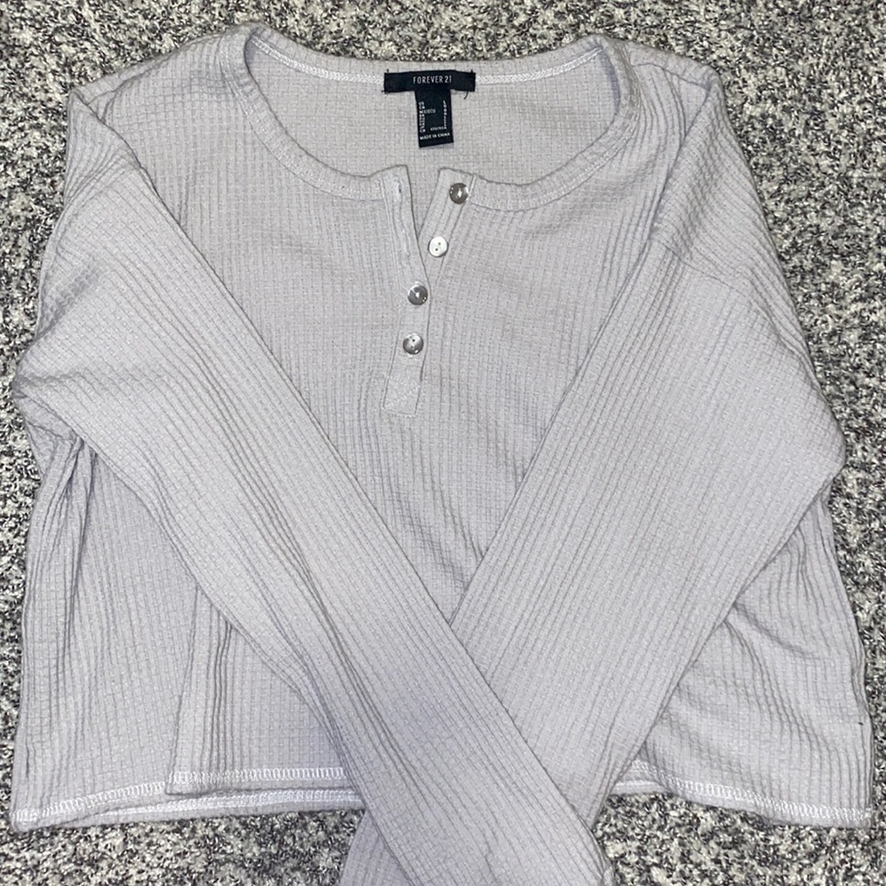 Cropped ribbed sweater